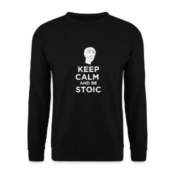 Stoic Keep Calm and be Stoic Funny idée cadeau - Sweat-shirt Unisexe - noir - Devant - Alina (178cm) & Michal (187cm)