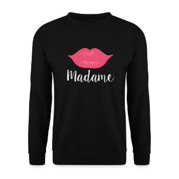 Madame Lips Big white - Unisex Sweatshirt - black - Front - Alina (178cm) & Michal (187cm)