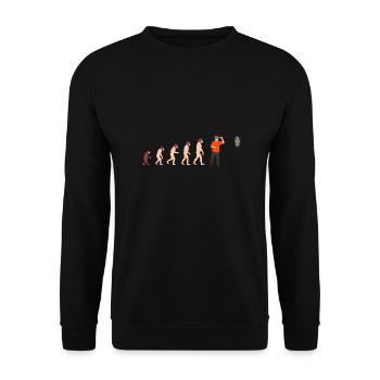 Human Evolution Darts Player Idée cadeau drôle - Sweat-shirt Unisexe - noir - Devant - Alina (178cm) & Michal (187cm)