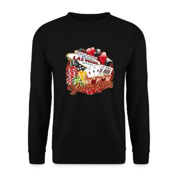 Las Vegas Gambler - Unisex Pullover - Schwarz - Vorne - Alina (178cm) & Michal (187cm)