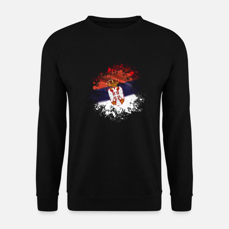 serbia flag design - Unisex Pullover - Schwarz