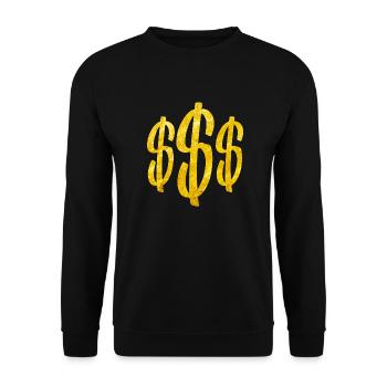 dollar signs money gold - Unisex Pullover - Schwarz - Vorne - Alina (178cm) & Michal (187cm)