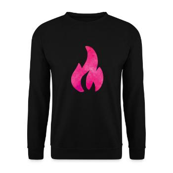 flamme feuer pink - Unisex Pullover - Schwarz - Vorne - Alina (178cm) & Michal (187cm)