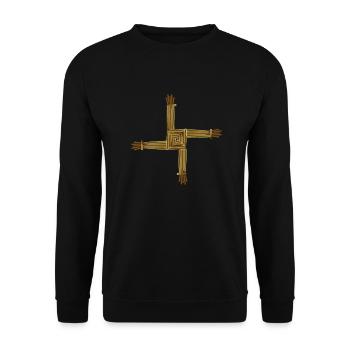 St. Brigid Cross Celtic symbols gift idea - Unisex Sweatshirt - black - Front - Alina (178cm) & Michal (187cm)