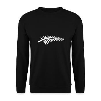 Maori Koru grows silver fern tribal gift idea - Unisex Sweatshirt - black - Front - Alina (178cm) & Michal (187cm)