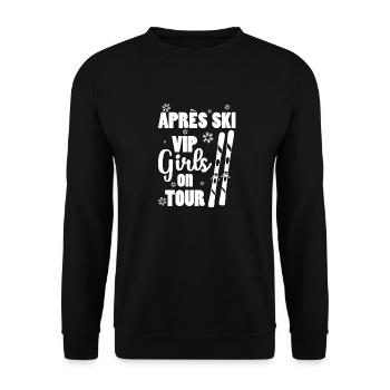 Skier | Ski skier skiing girl gift - Unisex Sweatshirt - black - Front - Alina (178cm) & Michal (187cm)