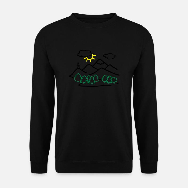 Hiking, Nature Drawing - Unisex Sweatshirt - black
