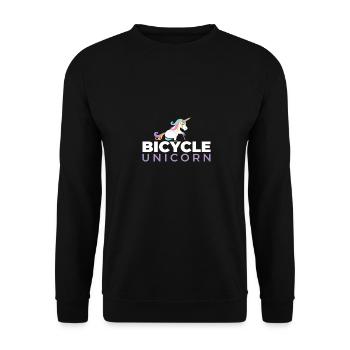 Vélo licorne vélo enfants drôle cadeau - Sweat-shirt Unisexe - noir - Devant - Alina (178cm) & Michal (187cm)