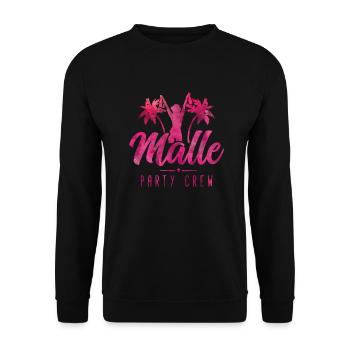 malle party crew pink - Unisex Pullover - Schwarz - Vorne - Alina (178cm) & Michal (187cm)