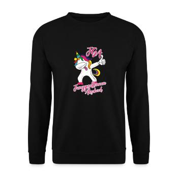 unicorn jga junggesellinnen - Unisex Pullover - Schwarz - Vorne - Alina (178cm) & Michal (187cm)