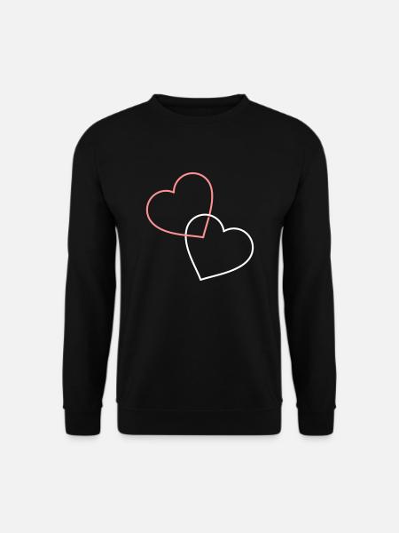 Two heart shapes - connected together - Unisex Sweatshirt - black