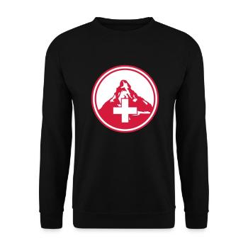 matterhorn mountain swiss - Unisex Pullover - Schwarz - Vorne - Alina (178cm) & Michal (187cm)