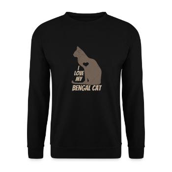 I love my Bengal Cat chat idée cadeau - Sweat-shirt Unisexe - noir - Devant - Alina (178cm) & Michal (187cm)