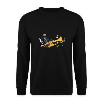 Trumpet | Trumpeter Trumpet Instrument Gift - Unisex Sweatshirt - black - Front - Alina (178cm) & Michal (187cm)