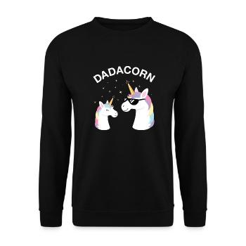 Dadacorn - Dad Unicorn Father Son Daughter - Sweat-shirt Unisexe - noir - Devant - Alina (178cm) & Michal (187cm)