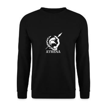 Griechische Mythologie Athena Silhouette Geschenk - Unisex Pullover - Schwarz - Vorne - Alina (178cm) & Michal (187cm)