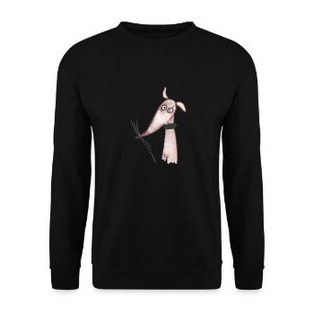 Lévrier rouge - Sweat-shirt Unisexe - noir - Devant - Alina (178cm) & Michal (187cm)
