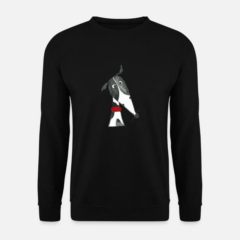 Windhund schwarz weiß gescheckt - Unisex Pullover - Schwarz