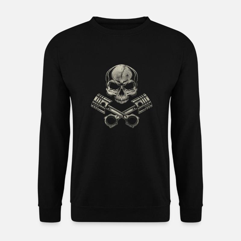 Skull avec piston - Sweat-shirt Unisexe - noir