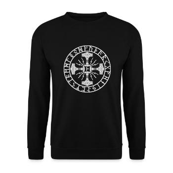 Rune Celts symbol gift Viking culture Spirit - Unisex Sweatshirt - black - Front - Alina (178cm) & Michal (187cm)