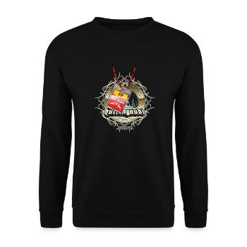 Apres Ski T Shirt Hüttengaudi - Unisex Pullover - Schwarz - Vorne - Alina (178cm) & Michal (187cm)