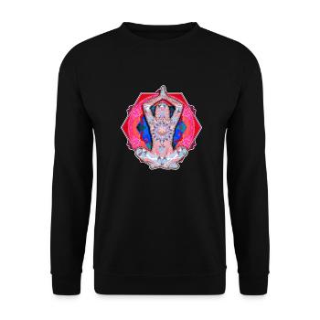 Yoga Patterns Red And Blue - Unisex Sweatshirt - black - Front - Alina (178cm) & Michal (187cm)