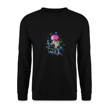 BRAIN PLANET MEDUSA - Sweat-shirt Unisexe - noir - Devant - Alina (178cm) & Michal (187cm)