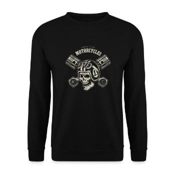 American Motorcycles Cool Biker Shirt HD - Unisex Sweatshirt - black - Front - Alina (178cm) & Michal (187cm)