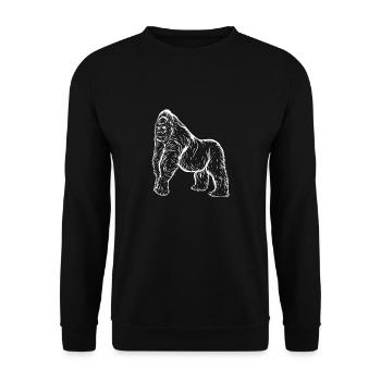 Ich bin ein Gorilla - Unisex Pullover - Schwarz - Vorne - Alina (178cm) & Michal (187cm)