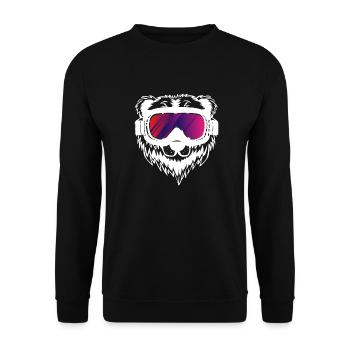 Ski skiing skier bear gift - Unisex Sweatshirt - black - Front - Alina (178cm) & Michal (187cm)