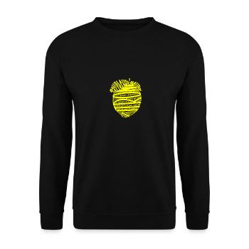 Zitrone - Frucht Früchte Fruchtig - Unisex Pullover - Schwarz - Vorne - Alina (178cm) & Michal (187cm)