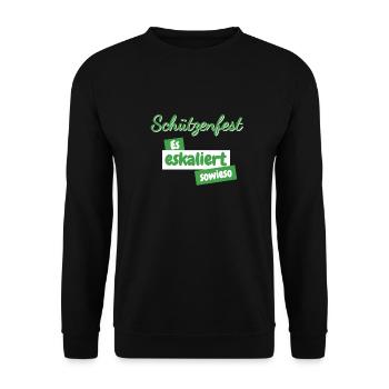 Schützenfest eskaliert - Unisex Pullover - Schwarz - Vorne - Alina (178cm) & Michal (187cm)