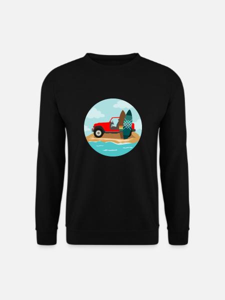 Surf jeep vague et cadeau surfeur surfeur - Sweat-shirt Unisexe - noir
