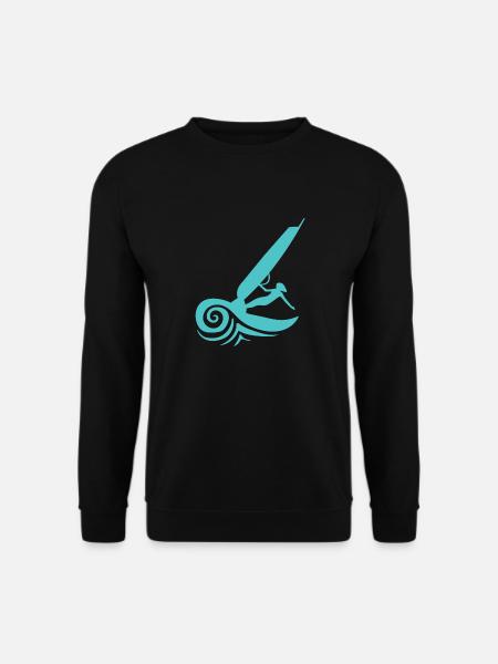 Surfing Wind Surfer Girl Silhouette Geschenkidee - Unisex Pullover - Schwarz