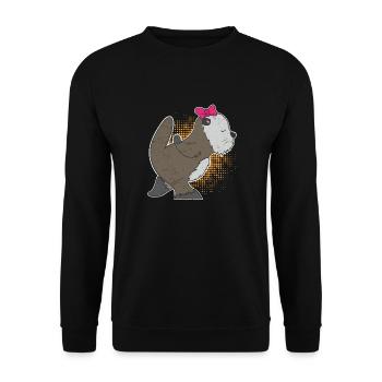 Petite amie loutre de mer amour couple idée cadeau - Sweat-shirt Unisexe - noir - Devant - Alina (178cm) & Michal (187cm)