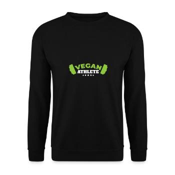 Vegan Athlete Funny Gym Geschenkidee - Unisex Pullover - Schwarz - Vorne - Alina (178cm) & Michal (187cm)