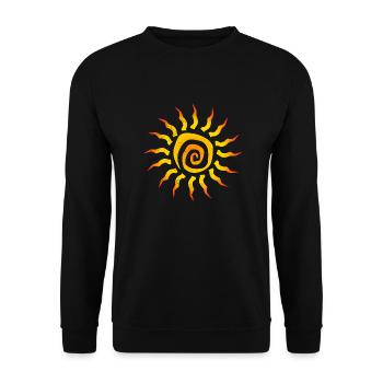 Symbol Spirale Sonne Geschenkidee - Unisex Pullover - Schwarz - Vorne - Alina (178cm) & Michal (187cm)