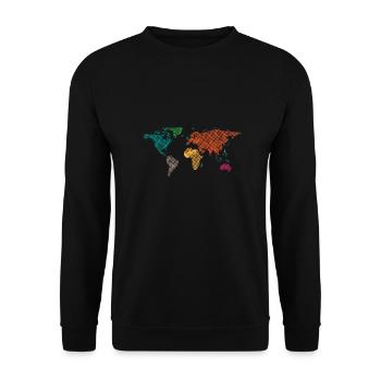 Voyageur carte du monde Voyage Voyage Idée cadeau - Sweat-shirt Unisexe - noir - Devant - Alina (178cm) & Michal (187cm)