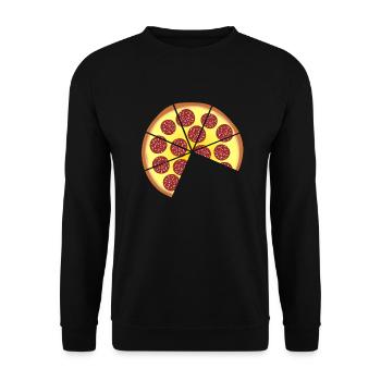 Pizza für Eltern-Baby Partnerlook - 2 Kinder - Unisex Pullover - Schwarz - Vorne - Alina (178cm) & Michal (187cm)