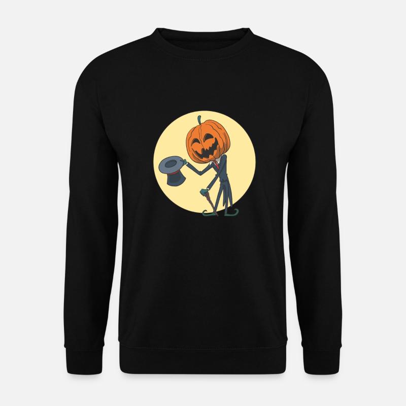 Hans Oh 'Lantern Pumpkin Halloween - Unisex Sweatshirt - black