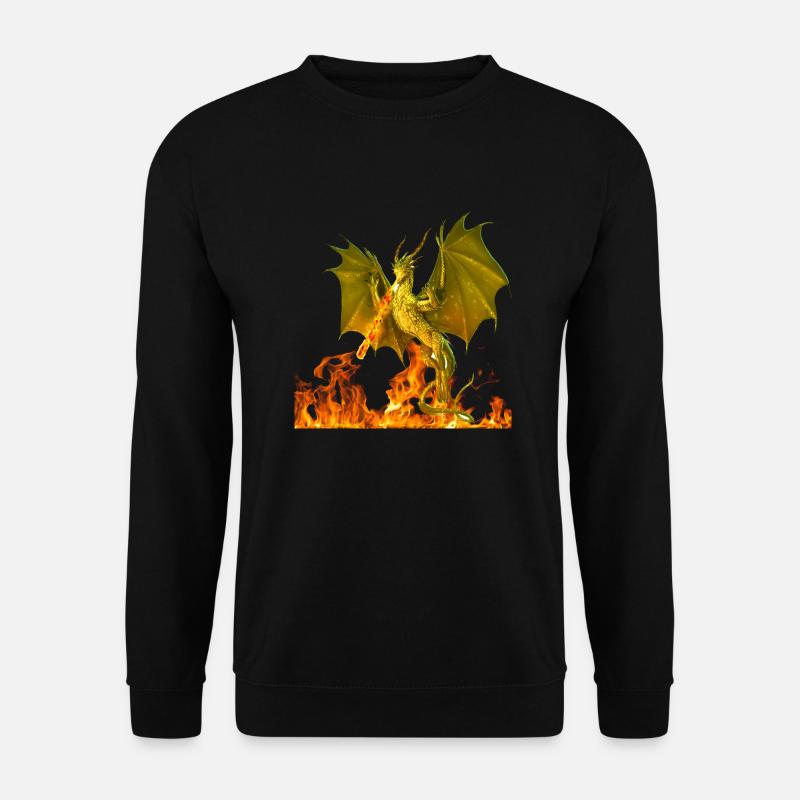 dragon fire fire - Unisex Sweatshirt - black