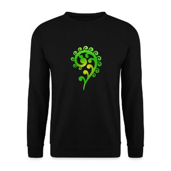 Maori Koru Art Tribal Tattoo Geschenkidee - Unisex Pullover - Schwarz - Vorne - Alina (178cm) & Michal (187cm)