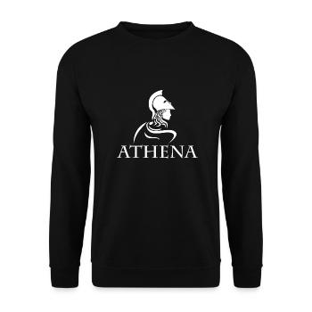 Griechische Mythologie Athena Silhouette Geschenk - Unisex Pullover - Schwarz - Vorne - Alina (178cm) & Michal (187cm)