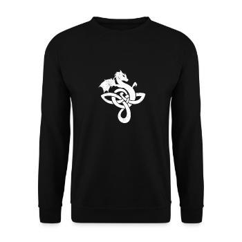 Celtic symbols dragon white gift idea - Unisex Sweatshirt - black - Front - Alina (178cm) & Michal (187cm)