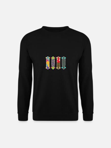 Longboard 4 Longboards für Longboarder Geschenk - Unisex Pullover - Schwarz