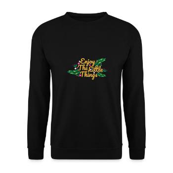 Énonciations de motivation Profitez de la petite idée cadeau - Sweat-shirt Unisexe - noir - Devant - Alina (178cm) & Michal (187cm)