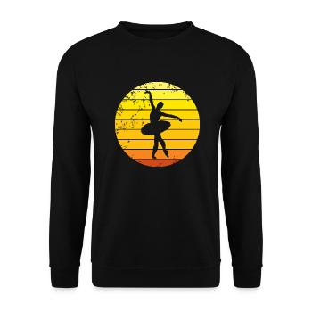 Ballerina ballet retro sunset dancer - Unisex Sweatshirt - black - Front - Alina (178cm) & Michal (187cm)