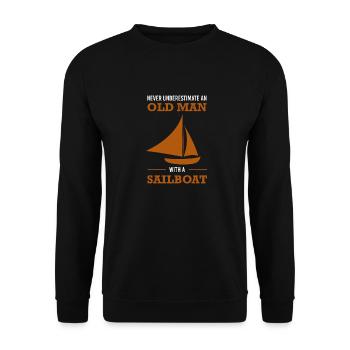 Never underestimate an old man with a sailboat - Unisex Sweatshirt - black - Front - Alina (178cm) & Michal (187cm)