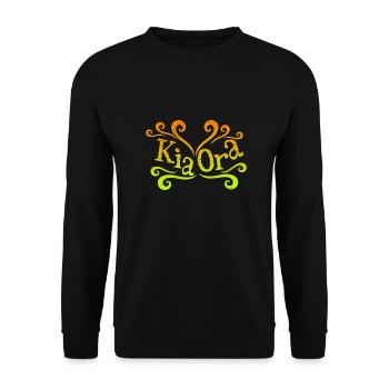 Maori Kia Ora vagues idée de cadeau de tatouage tribal - Sweat-shirt Unisexe - noir - Devant - Alina (178cm) & Michal (187cm)