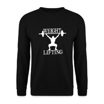 Gewichtheben - Unisex Pullover - Schwarz - Vorne - Alina (178cm) & Michal (187cm)